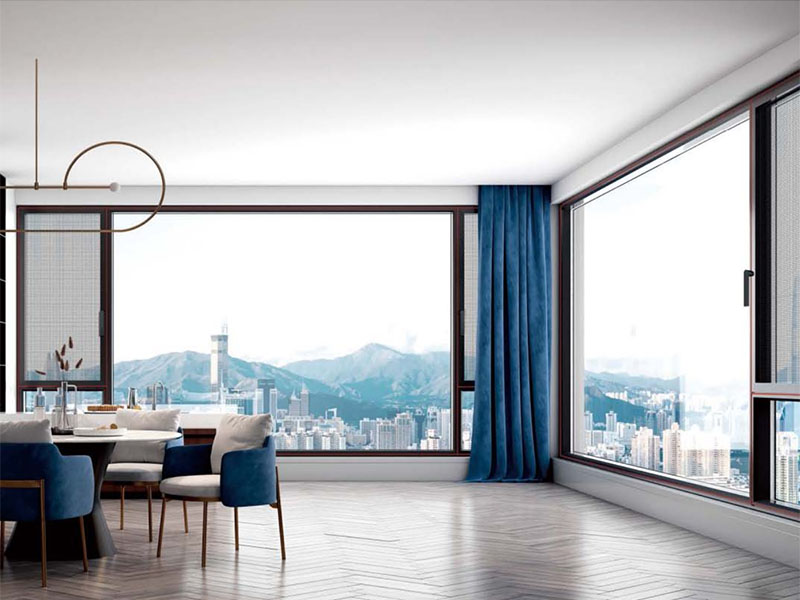 HB110/120 钢纱一体窗系列(整体压线/跳色)